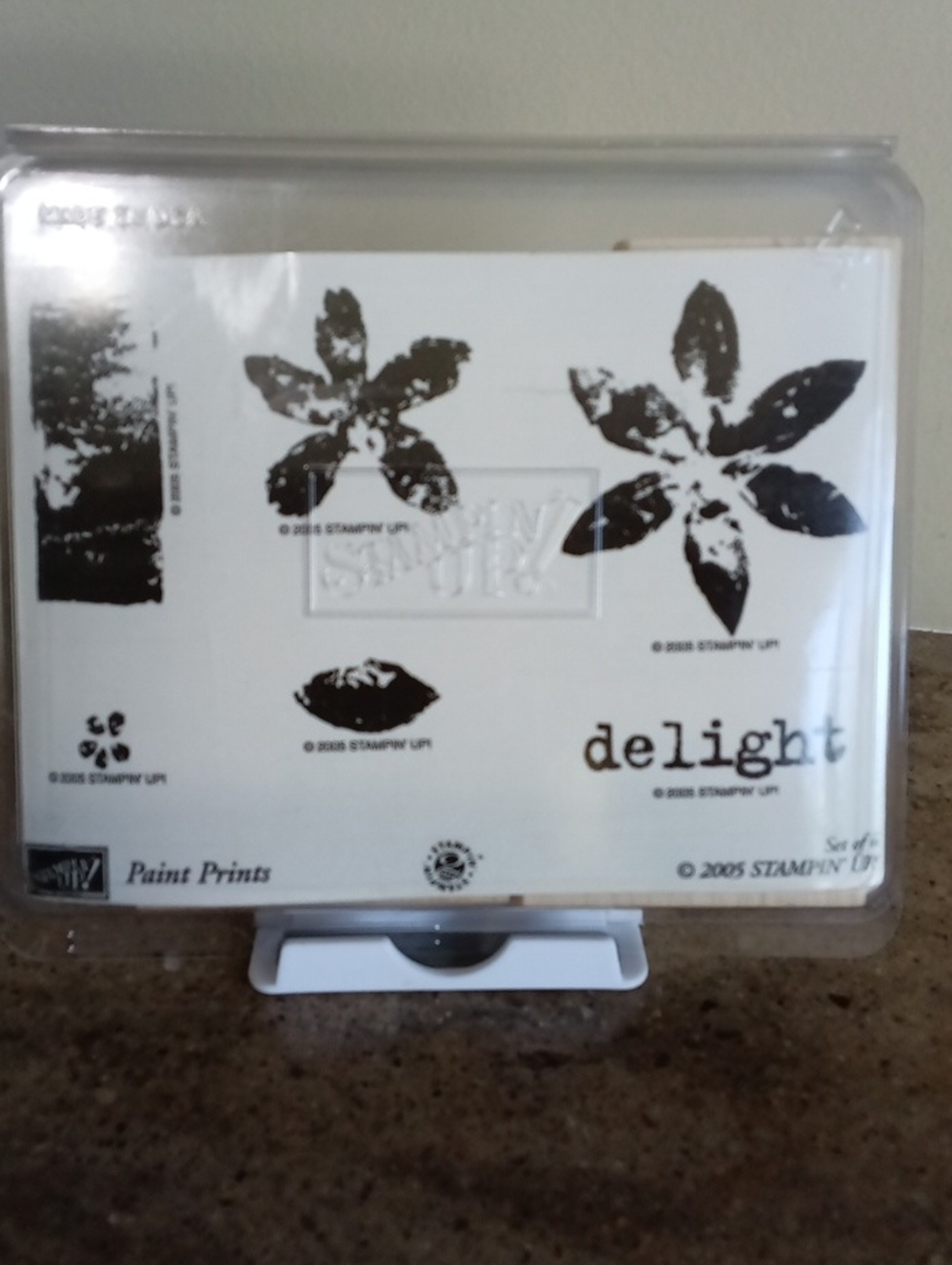 Stampin' Up Wood mount Rubber Stamps "Paint Prints" - NWOT